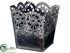 Silk Plants Direct Laced Tin Container - Gray - Pack of 30