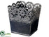 Silk Plants Direct Laced Tin Container - Gray - Pack of 30