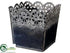 Silk Plants Direct Laced Tin Container - Gray - Pack of 30