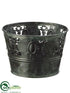 Silk Plants Direct Tin Pot - Gray - Pack of 12