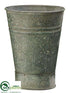 Silk Plants Direct Tin Bucket - Gray - Pack of 8