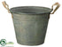 Silk Plants Direct Metal Container - Gray - Pack of 6