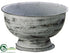 Silk Plants Direct Footed Metal Container - Gray Whitewashed - Pack of 10