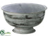 Silk Plants Direct Footed Metal Container - Gray Whitewashed - Pack of 12