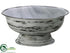 Silk Plants Direct Footed Metal Container - Gray Whitewashed - Pack of 6
