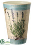 Silk Plants Direct Tin Lavender Decoupage Pot - Cream Blue - Pack of 10