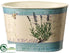 Silk Plants Direct Tin Lavender Decoupage Pot - Cream Blue - Pack of 12