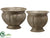 Silk Plants Direct Metal Urn - Gray - Pack of 1