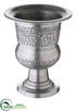 Silk Plants Direct Aluminum Urn - Silver - Pack of 1