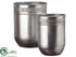 Silk Plants Direct Tin Planter - Silver - Pack of 2