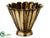 Scalloped Metal Container - Gold Antique - Pack of 2