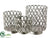 Metal Lace Hurricane - Silver - Pack of 2