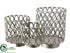 Silk Plants Direct Metal Lace Hurricane - Silver - Pack of 2