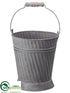 Silk Plants Direct Tin Bucket - Gray - Pack of 8