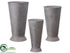 Silk Plants Direct Tin Bucket - Gray - Pack of 2