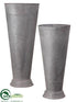 Silk Plants Direct Tin Bucket - Gray - Pack of 2