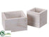 Silk Plants Direct Wood Container - Whitewashed - Pack of 6