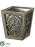 Silk Plants Direct Wood Pot - Gray - Pack of 6