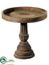 Silk Plants Direct Footed Wood Plate - Brown - Pack of 3