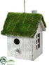 Silk Plants Direct Hanging Moss Wood House - Whitewashed Green - Pack of 6