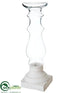 Silk Plants Direct Candleholder - White Clear - Pack of 2