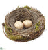 Silk Plants Direct Bird's Nest With Eggs - Brown Green - Pack of 12