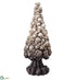 Silk Plants Direct Skull Cone Topiary - White Gray - Pack of 6