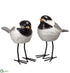 Silk Plants Direct Ceramic Bird - White Gray - Pack of 2