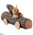Squirrel in Log Car - Brown - Pack of 8