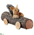 Silk Plants Direct Squirrel in Log Car - Brown - Pack of 8