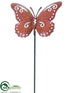 Silk Plants Direct Butterfly Garden Stake - Red - Pack of 6