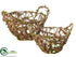 Silk Plants Direct Moss Basket - Green Brown - Pack of 3