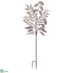 Silk Plants Direct Metal Leaf Garden Stake - Gray  - Pack of 2