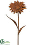 Silk Plants Direct Metal Gerbera Daisy Garden Stake - Rust - Pack of 4