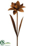Silk Plants Direct Metal Water Lily Garden Stake - Rust - Pack of 2