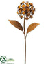 Silk Plants Direct Metal Hydrangea Spray - Rust - Pack of 6