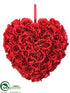 Silk Plants Direct Rose Heart Wreath - Red - Pack of 2