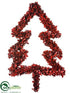 Silk Plants Direct Preserved Boxwood Christmas Tree Wreath - Red - Pack of 2