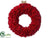 Silk Plants Direct Glittered Preserved Celosia Wreath - Red - Pack of 2