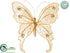 Silk Plants Direct Butterfly - Tan Glittered - Pack of 6