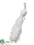 Silk Plants Direct Glitter Peacock - White - Pack of 4