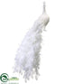 Silk Plants Direct Glitter Peacock - White - Pack of 2