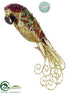 Silk Plants Direct Glittered Parrot Ornament - Gold Mixed - Pack of 12