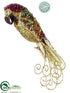 Silk Plants Direct Glittered Parrot Ornament - Gold Mixed - Pack of 12
