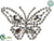 Rhinestone Butterfly - Clear Silver - Pack of 12