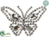 Silk Plants Direct Rhinestone Butterfly - Clear Silver - Pack of 12
