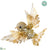 Sequin Bird With Clip - Gold - Pack of 12