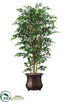 Silk Plants Direct Ficus Tree - Green - Pack of 1