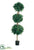 Silk Plants Direct Sweet Bay Three Ball Topiary - Green - Pack of 2