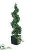 Silk Plants Direct Curly Ivy Spiral Topiary - Green - Pack of 1
